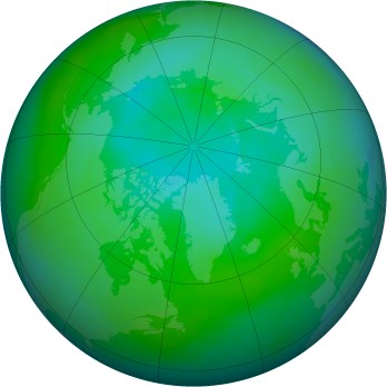 Arctic ozone map for 1993-07